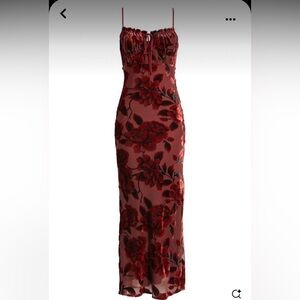 NWT Rare London Devore Velvet Tie Maxi Dress